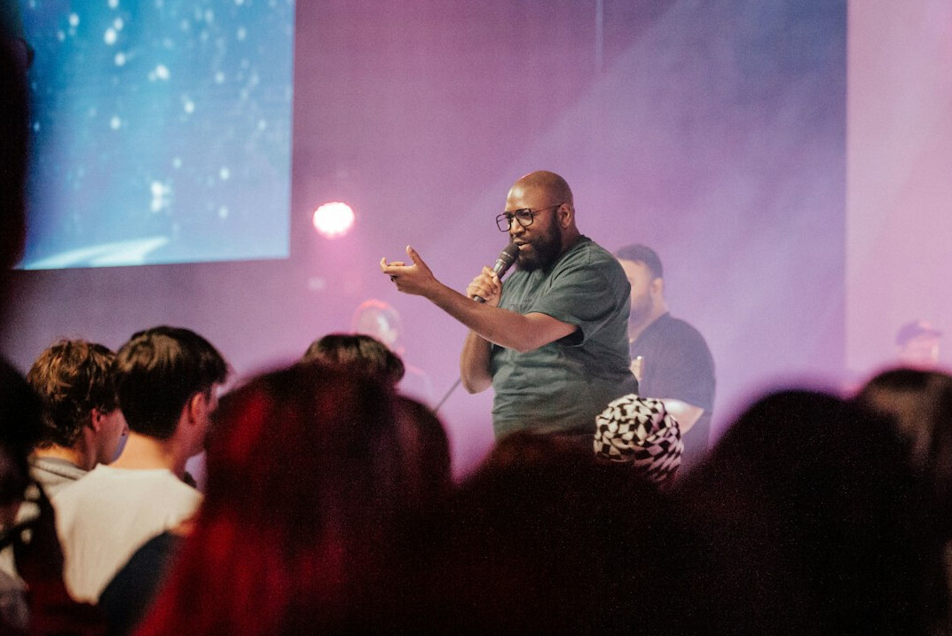 charismatic speaker on stage