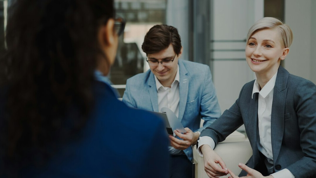 smiling business partners